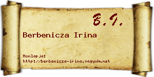 Berbenicza Irina névjegykártya